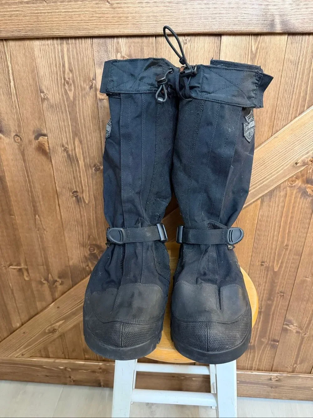 Harley-Davidson Size Large Black Motorcycle Rain Overboots NEOS Waterproof Boot